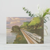 Vintager Zug im Land, Urlaubskarte (Stehend Vorderseite)