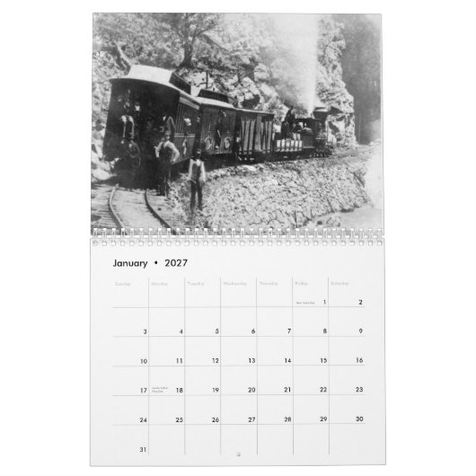 Vintager Zug-Kalender Kalender (Jan 2027)