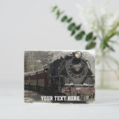 Vintager Zug mit CustomText Postkarte (Stehend Vorderseite)