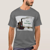 Vintager Zug mit Weihnachtskranz Shirt der Männer (Vorderseite)