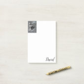 Vintager Zug nach den Hinweisen Post-it Klebezettel (Auf Schreibtisch)