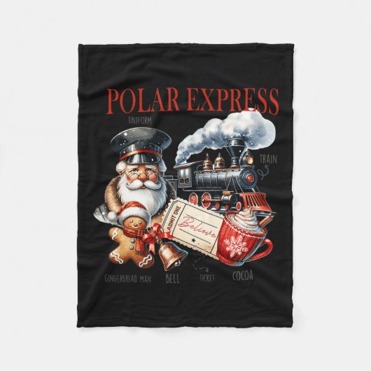 Vintager Zug Nordpol Polar Express Alles Fleecedecke (Vorderseite)