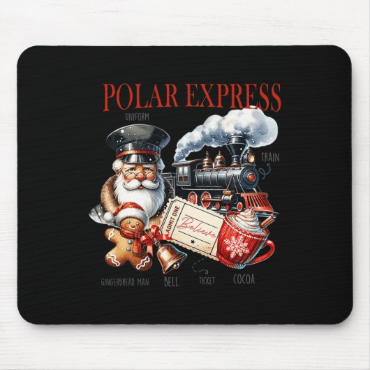 Vintager Zug Nordpol Polar Express Alles Mousepad (Vorne)