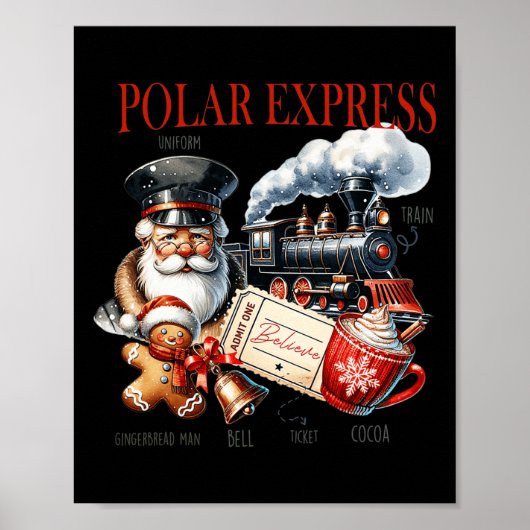 Vintager Zug Nordpol Polar Express Alles Poster (Vorne)