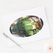 Vintager Zug Ovaler Aufkleber (Umschlag)