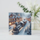 Vintager Zug Personalisiert Weihnachten Karte (Stehend Vorderseite)