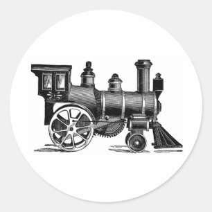 Vintager Zug Runder Aufkleber