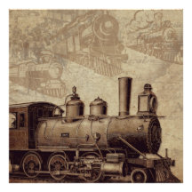 Vintager Zug und alte Eisenbahn