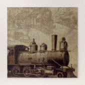 Vintager Zug und alte Eisenbahn Puzzle (Vertikal)