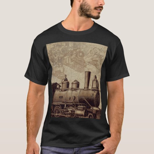 Vintager Zug und alte Eisenbahn T-Shirt (Vorderseite)