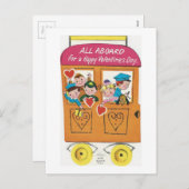 Vintager Zug Valentine Feiertagspostkarte (Vorne/Hinten)