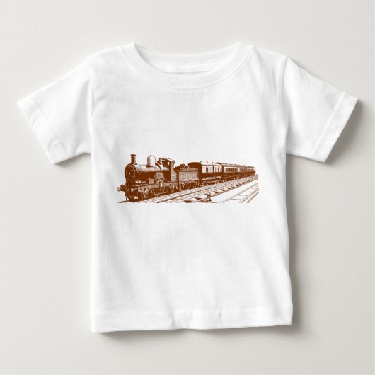 Vintager Zug - Walnuss Baby T-shirt (Vorderseite)