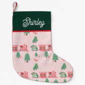 Vintager Zug Weihnachtsbaum Lieferung Personalisie Kleiner Weihnachtsstrumpf (Vorderseite)