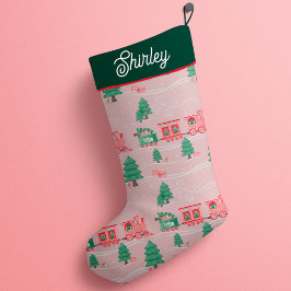 Vintager Zug Weihnachtsbaum Lieferung Personalisie Kleiner Weihnachtsstrumpf