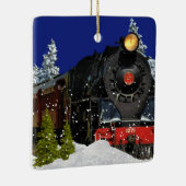 Vintager Zug Weihnachtsfeiertag Baum Keramikornament (Rechts)