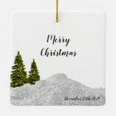 Vintager Zug Weihnachtsfeiertag Baum Keramikornament (Rückseite)