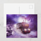 Vintager Zug Weihnachtskarte Postkarte (Vorne/Hinten)