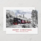 Vintager Zug Winterweihnachtszene Postkarte (Vorne/Hinten)