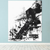 Vintager Zug Wreck Paris P&I Leinwanddruck (Insitu (Holzboden))