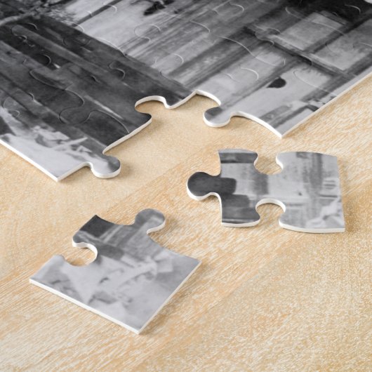 Vintager Zugabsturz Schwarz/Weiß Puzzle (Seite)