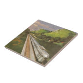 Vintager Zugurlaub, Lokomotive im Land Fliese (Seite)