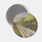 Vintager Zugurlaub, Lokomotive im Land Magnet (Vorderseite/Rückseite)