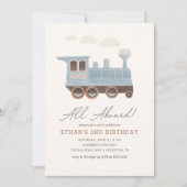 Vintager Zugverkehr Geburtstag Einladung (Vorderseite)