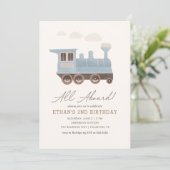 Vintager Zugverkehr Geburtstag Einladung (Stehend Vorderseite)