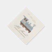 Vintager Zugverkehr Geburtstag Serviette (Ecke)