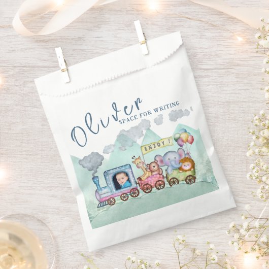 Vintager Zugverkehr Geburtstagswasser Foto Geschenktütchen (Ausgeschnitten)