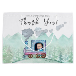 Vintager Zugverkehr Geburtstagswasser Foto Große Geschenktüte