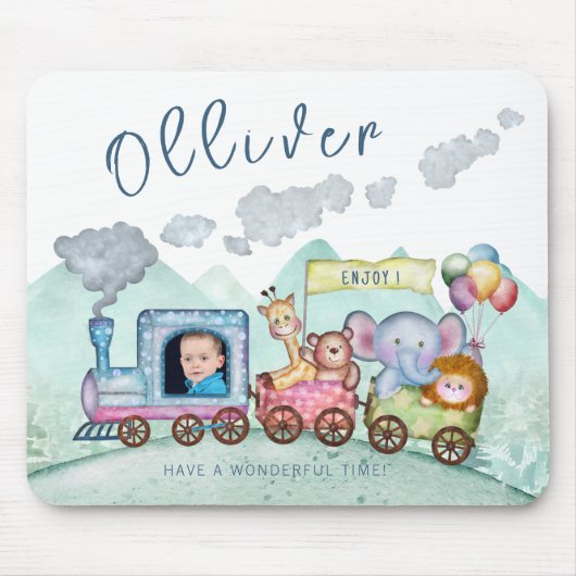 Vintager Zugverkehr Geburtstagswasser Foto Mousepad (Vorne)