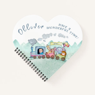 Vintager Zugverkehr Geburtstagswasser Foto Notizblock