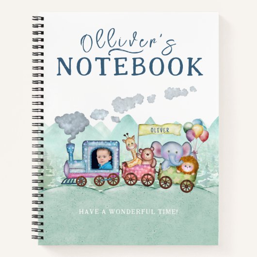 Vintager Zugverkehr Geburtstagswasser Foto Notizblock (Vorderseite)