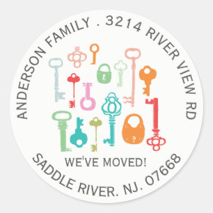 Vintager Zuhause-Adressen-Aufkleber der Runder Aufkleber