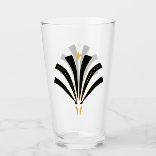 Vintager Zwanzigerjahre Kunst-Deko-Fan Glas (Vorderseite)