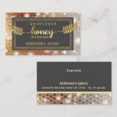 Vintager Zweig aus Sekt aus Goldkalligraphie Visitenkarte (Vorne/Hinten)