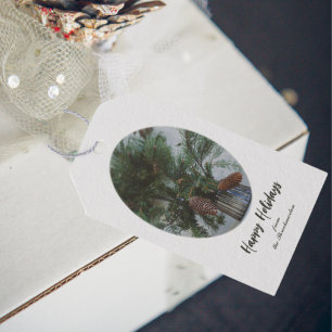 Vintager Zweig der Spruce Geschenkanhänger