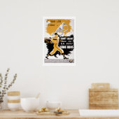 Vintager Zweiter Weltkrieg "Don't Bunt" Baseball H Poster (Küche)