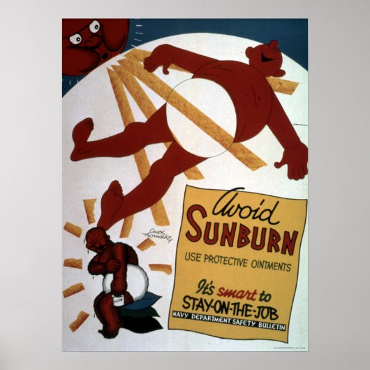 Vintager Zweiter Weltkrieg Sonnenschutz vermeiden Poster (Vorne)