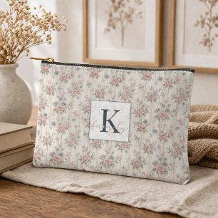 VintageRustic Shabby Chic Floral auf Holz Farmhous Zubehörtasche