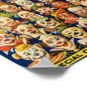 Vintages 100 Clown-Poster Poster (Ecke)
