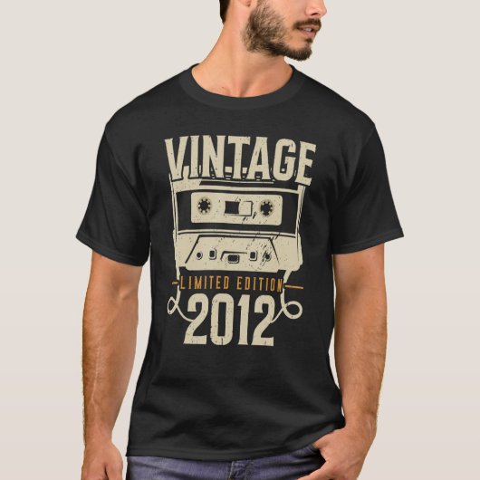 Vintages 10. Geburtstag T-Shirt Retro-Kassettenban (Vorderseite)