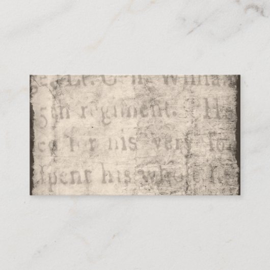 Vintages 1700s Schwarz-graues Text-Pergamentpapier Visitenkarte (Vorderseite)