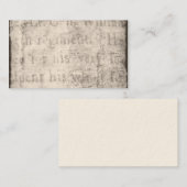 Vintages 1700s Schwarz-graues Text-Pergamentpapier Visitenkarte (Vorne/Hinten)