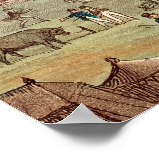 Vintages 1800er Bare Knuckle Boxing Poster (Ecke)