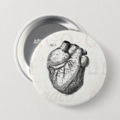 Vintages 1800s Herz-Retro Herzanatomie-Herzen Button (Vorne & Hinten)