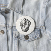 Vintages 1800s Herz-Retro Herzanatomie-Herzen Button (Beispiel)