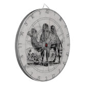 Vintages 1800s Kamel - ägyptische Kamel-Schablone Dartscheibe (Vorderseite Links)