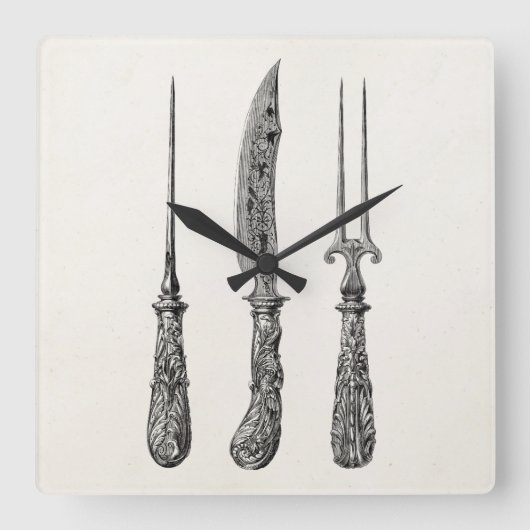 Vintages 1800s quadratische wanduhr (Vorderseite)